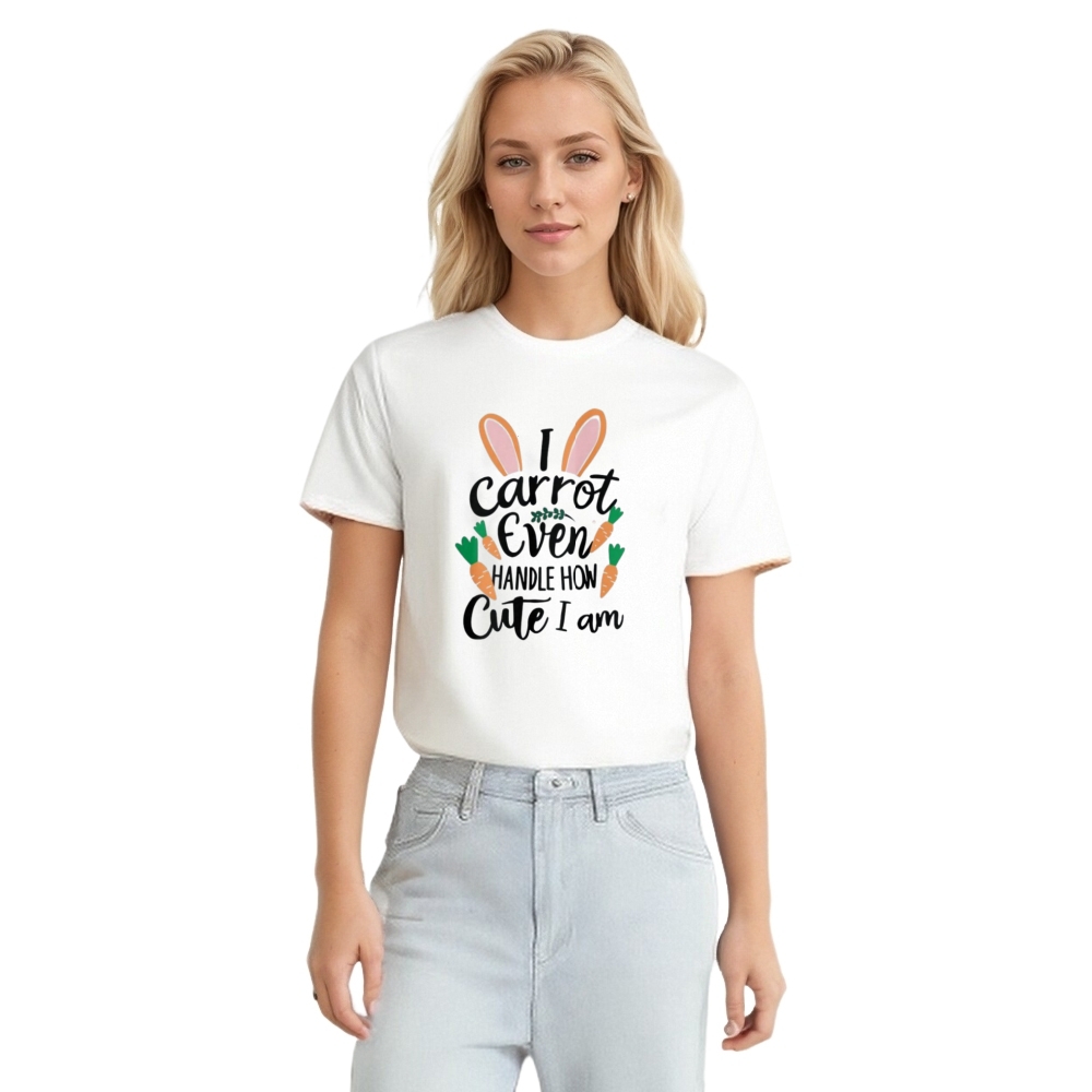 Easter I Carrot Handle How Cute I Am Funny Festival T-shirt